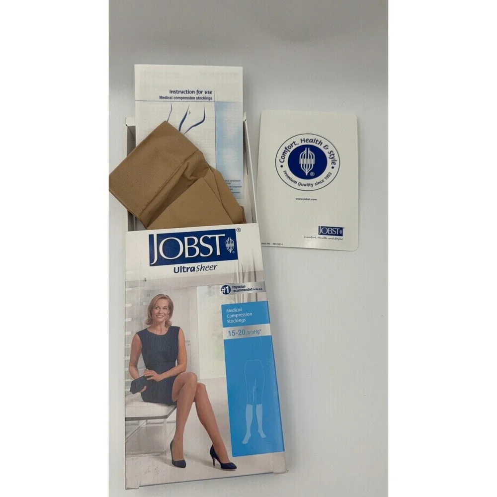 JOBST UltraSheer 15-20 mmHg Medical Compression Knee High Stockings Beige New‎